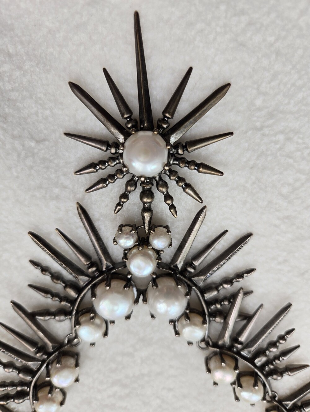 Kendra Scott Gabriella Vintage Silver and Pearl Statement Necklace - Picture 3 of 7
